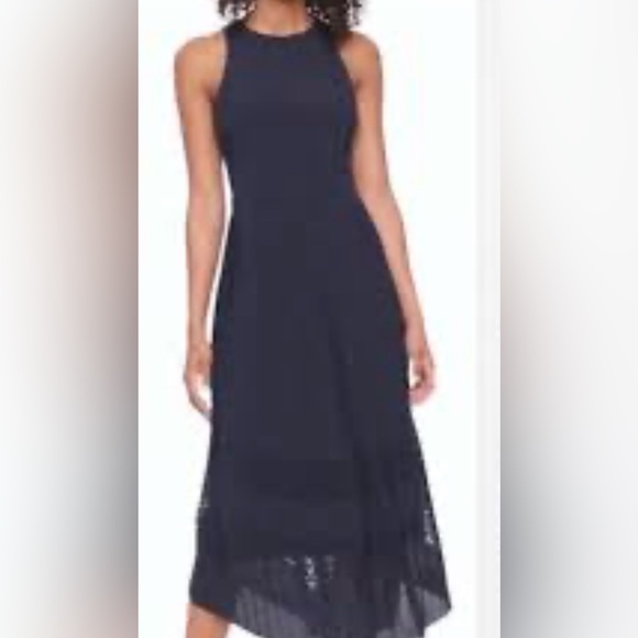 Banana Republic Laser Cut Curved Hem Dress - Picture 2 of 11